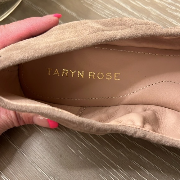 NWOT Taryn Rose Rosalyn Suede Ballet Flat w/tonal rosette adorning a square toe - Picture 7 of 10
